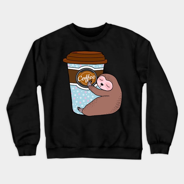 Sloth and coffee Crewneck Sweatshirt by Collagedream